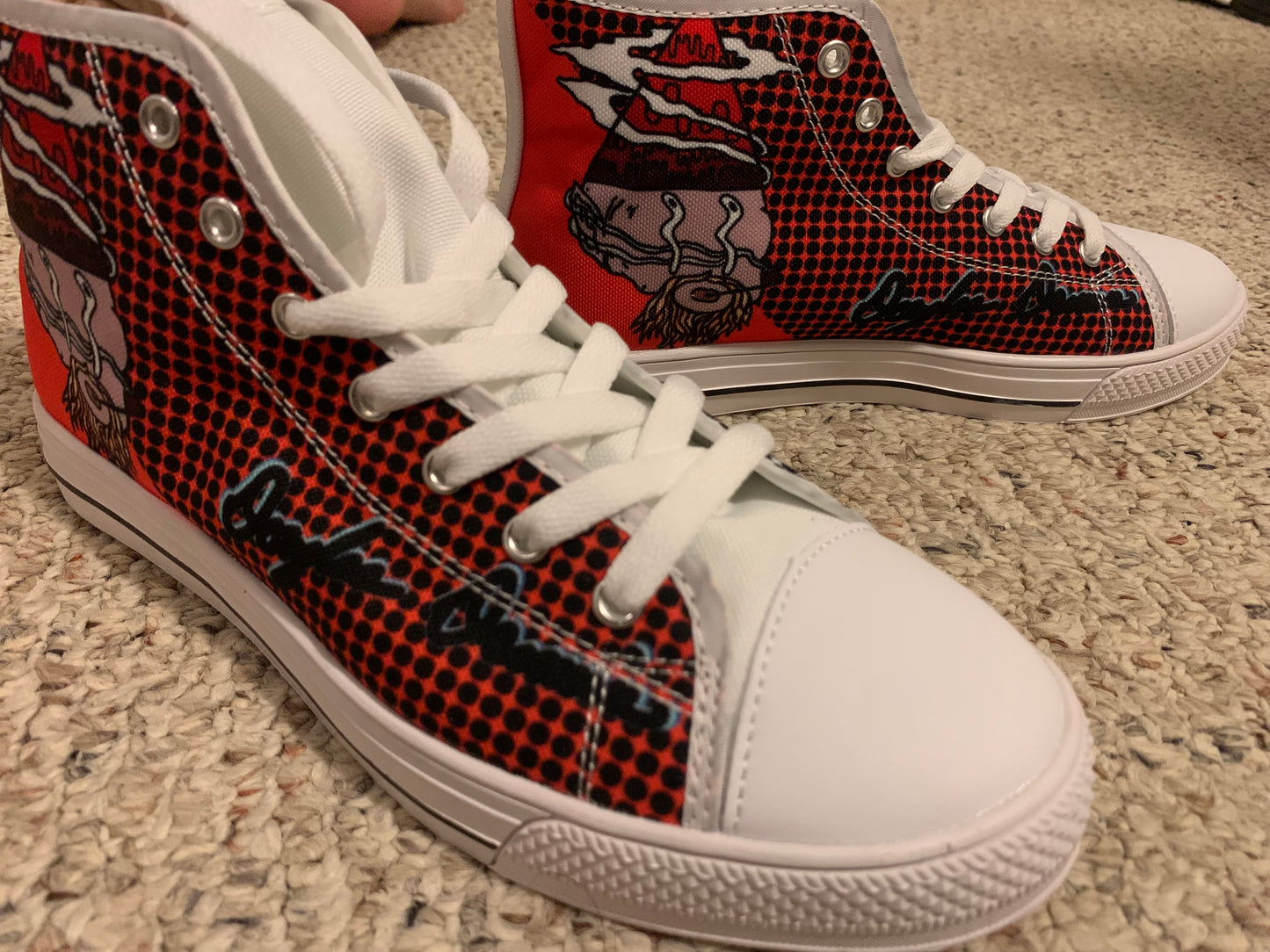 Limited Edition Red and White Mountain Gnome High Tops