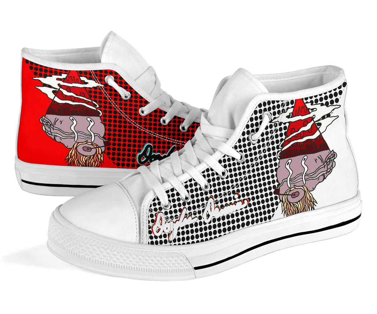 Limited Edition Red and White Mountain Gnome High Tops